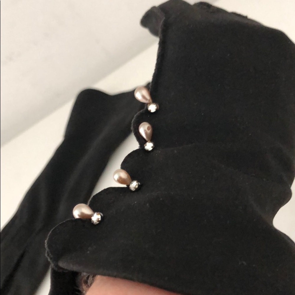 VINTAGE GLOVES WITH TEARDROP PEARLS & RHINESTONES - Picture 15 of 16